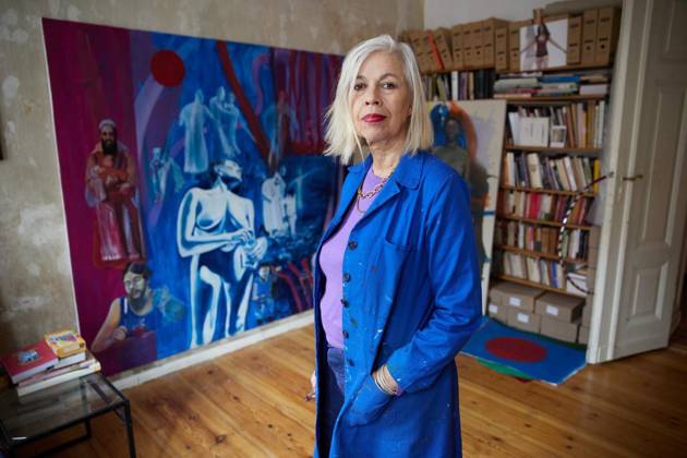 Bettina Semmer FOR EDITORIAL PURPOSES ONLY EDITORIAL USE ONLY p The artist Bettina Semmer in her apartment studio in Schöneberger Straße in Berlin Kreuzberg Germany Berlin Berlin Copyright JoergxCarstensen Copyright: JoergxCarstensen doc84p9c81p4uq7dzxeo9j ,EDITORIAL USE ONLY Copyright: JoergxCarstensen
