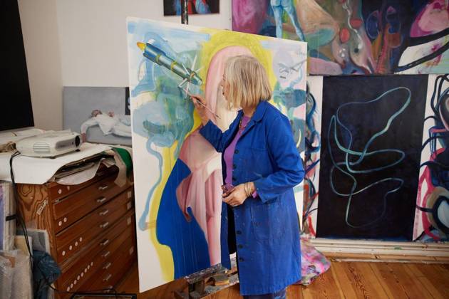 Bettina Semmer FOR EDITORIAL PURPOSES ONLY EDITORIAL USE ONLY p The artist Bettina Semmer in her apartment studio in Schöneberger Straße in Berlin Kreuzberg Germany Berlin Berlin Copyright JoergxCarstensen Copyright: JoergxCarstensen doc84p9c84lkcw11hoh2ci6 ,EDITORIAL USE ONLY Copyright: JoergxCarstensen