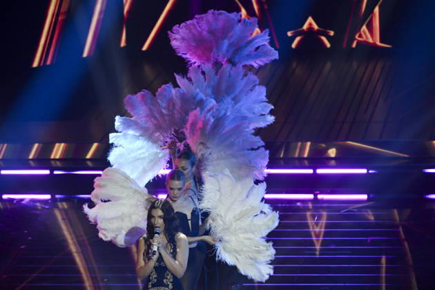 February 24, 2026, Sanremo, Italy: Italian singer Elettra Lamborghini performs on stage at the Ariston theatre during the 76th edition of the Sanremo Italian Song Festival, in Sanremo, Italy, 24 February 2026. The music festival will run from 24 to 28 February 2026. ANSA ETTORE FERRARI. Sanremo Italy - ZUMAa110 20260224_zaf_a110_073 Copyright: xEttorexFerrarix