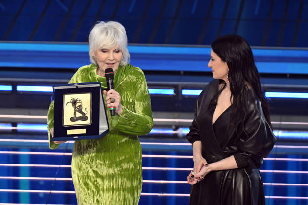 February 27, 2026, Sanremo, Rome, Italy: 76th Italian Song Festival, fourth night. Pictured: Caterina Caselli, Laura Pausini . Sanremo. Italy 27 Feb 2026 Sanremo Italy - ZUMAa289 20260227_zia_a289_365 Copyright: xMariaxLauraxAntonellix
