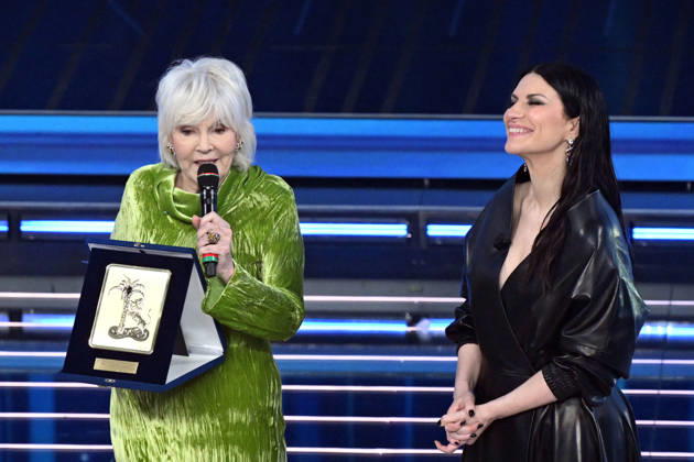February 27, 2026, Sanremo, Rome, Italy: 76th Italian Song Festival, fourth night. Pictured: Caterina Caselli, Laura Pausini . Sanremo. Italy 27 Feb 2026 Sanremo Italy - ZUMAa289 20260227_zia_a289_368 Copyright: xMariaxLauraxAntonellix