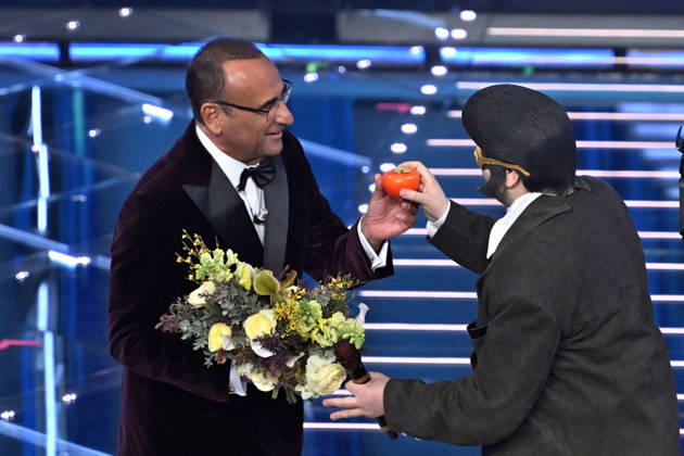 February 27, 2026, Sanremo, Rome, Italy: 76th Italian Song Festival, fourth night. Pictured: Carlo Conti . Sanremo. Italy 27 Feb 2026 Sanremo Italy - ZUMAa289 20260227_zia_a289_380 Copyright: xMariaxLauraxAntonellix