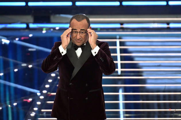 February 27, 2026, Sanremo, Rome, Italy: 76th Italian Song Festival, fourth night. Pictured: Carlo Conti . Sanremo. Italy 27 Feb 2026 Sanremo Italy - ZUMAa289 20260227_zia_a289_392 Copyright: xMariaxLauraxAntonellix