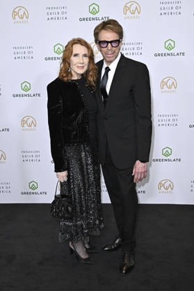 Jerry Bruckheimer with wife Linda Bruckheimer at the 37th Producers Guild Awards 2026 at the Fairmont Century Plaza Los Angeles Hotel, 28 02 2026 Foto:xD.xStarbuckx xFuturexImagex pga_6305