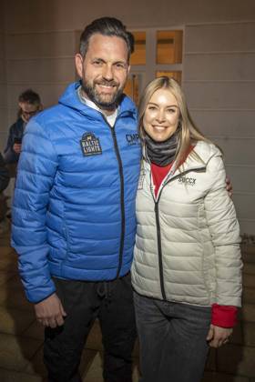 abb Matthias Killing and Nina Ensmann as guests on the beach at the 10th anniversary of Baltic Lights 2026 celebrity charity sled dog race in aid of Welthungerhilfe on the Baltic Sea between the Ahlbeck and Heringsdorf sea bridges, Friday 06 03 2026 in Heringsdorf MV Germany