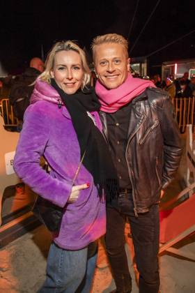 abb Franziska Hippe and Roman Knizka as guests on the beach at the 10th anniversary of Baltic Lights 2026 celebrity charity sled dog race in aid of Welthungerhilfe on the Baltic Sea between the Ahlbeck sea bridge and the Heringsdorf sea bridge, Friday 06 03 2026 in Heringsdorf MV Germany