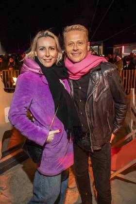 abb Franziska Hippe and Roman Knizka as guests on the beach at the 10th anniversary of Baltic Lights 2026 celebrity charity sled dog race in aid of Welthungerhilfe on the Baltic Sea between the Ahlbeck sea bridge and the Heringsdorf sea bridge, Friday 06 03 2026 in Heringsdorf MV Germany