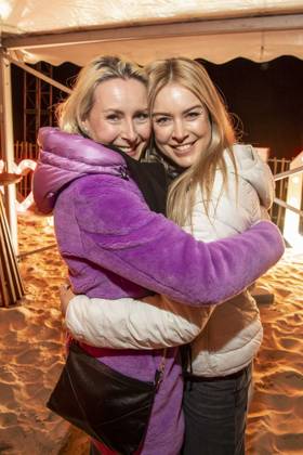 abb Franziska Hippe with Nina Ensmann as guests on the beach at 10 years Baltic Lights 2026 celebrity charity sled dog race in aid of Welthungerhilfe on the Baltic Sea between the Ahlbeck and Heringsdorf sea bridges, Friday 06 03 2026 in Heringsdorf MV Germany