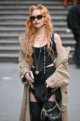 PFW Vivienne Westwood Outside Arrivals Guest arriving at the Vivienne Westwood show during Fashion Week in Paris, France on March 7, 2026. Photo by Julien Reynaud APS-Medias ABACAPRESS.COM Paris France Copyright: xReynaudxJulien APS-Medias ABACAx