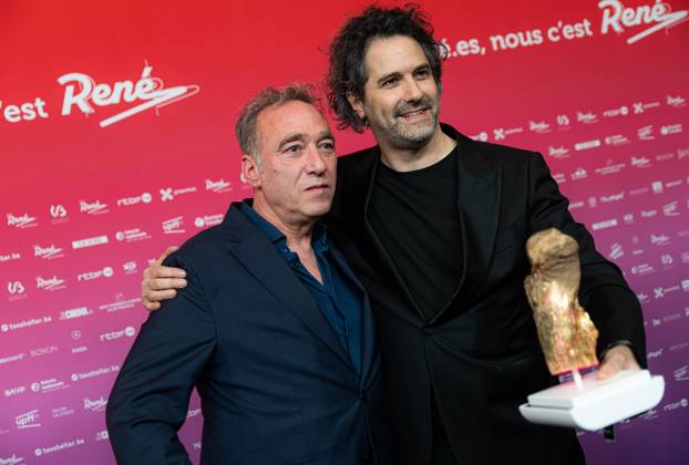 Alon Knoll and Gregory Zalcman pose for the photographer at the 15th edition of the Rene du Cinema film awards ceremony, Saturday 07 March 2026, in Brussels. The awards are rewarded to movies of Belgian French-speaking producers. EMILExWINDAL 166823484