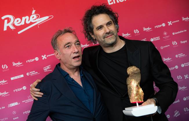 Alon Knoll and Gregory Zalcman pose for the photographer at the 15th edition of the Rene du Cinema film awards ceremony, Saturday 07 March 2026, in Brussels. The awards are rewarded to movies of Belgian French-speaking producers. EMILExWINDAL 166823487