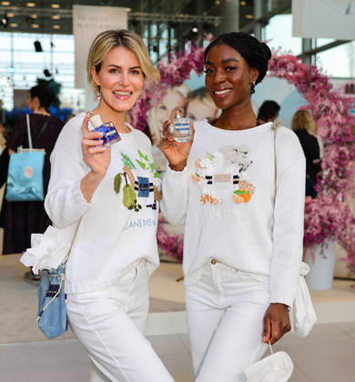 New beauty era at Strandfein Uta Raasch and Jeannine Halene present the Strandfein Beauty Signature Line Designer Uta Raasch with her business partner Jeannine Halene Agentur Rheinschurken de are making a strong statement with their newly founded brand In the photo also QVC models in Strandfein outfits Düsseldorf The Art of Beauty Messe NRW Germany