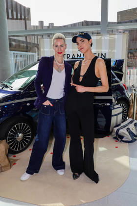 New beauty era at Strandfein Uta Raasch and Jeannine Halene present the Strandfein Beauty Signature Line Designer Uta Raasch with her business partner Jeannine Halene Agentur Rheinschurken de are making a strong statement with their newly founded brand In the photo also model Zie Helali Düsseldorf The Art of Beauty Messe NRW Germany