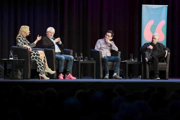 Susanne Pätzold, Jürgen Becker, Moritz Netenjakob and Michael Mittermeier at the lit Cologne 2026 event lit Comedy at the Theater am Tanzbrunnen Cologne, 09 03 2026 Foto:xR.xSchmiegeltx xFuturexImagex comedy_6304