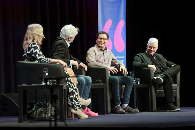 Susanne Pätzold, Jürgen Becker, Moritz Netenjakob and Michael Mittermeier at the lit Cologne 2026 event lit Comedy at the Theater am Tanzbrunnen Cologne, 09 03 2026 Foto:xR.xSchmiegeltx xFuturexImagex comedy_6305
