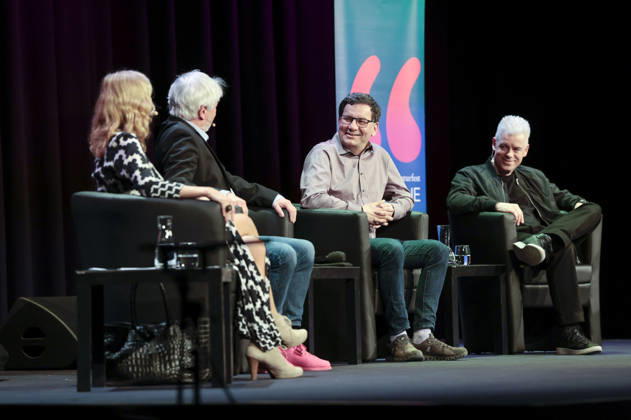 Susanne Pätzold, Jürgen Becker, Moritz Netenjakob and Michael Mittermeier at the lit Cologne 2026 event lit Comedy at the Theater am Tanzbrunnen Cologne, 09 03 2026 Foto:xR.xSchmiegeltx xFuturexImagex comedy_6306