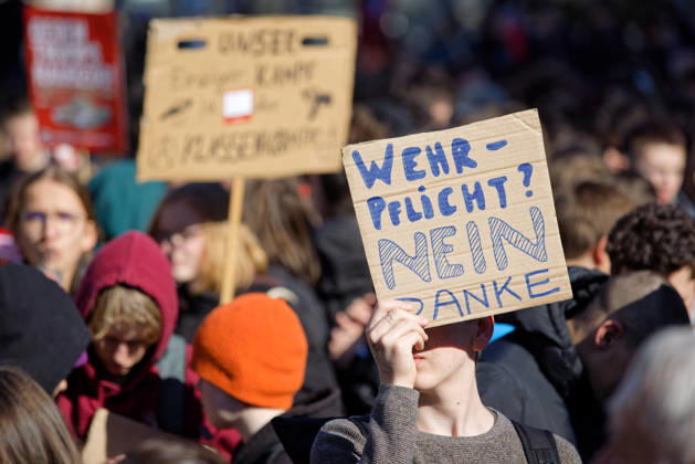 Berlin, Germany, DEU School strike against compulsory military service 05 03 2026, Berlin, Germany, DEU School strike against compulsory militar