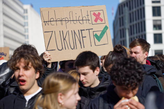 Berlin, Germany, DEU School strike against compulsory military service 05 03 2026, Berlin, Germany, DEU School strike