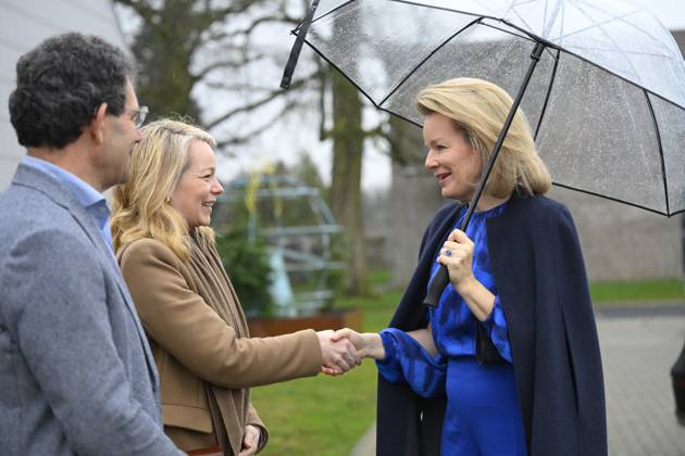 Queen Mathilde Visits Youth Care De Kering BRUSSELS, BELGIUM - MARCH 11: Queen Mathilde of Belgium pictured with Sanne Van Looy (N-VA) visiting the youth care department De Kering of non-profit Ter Loke on March 11, 2026 in Brussels, Belgium, 11 03 2026 Brussels Belgium  Copyright: xPhilipxReynaersx