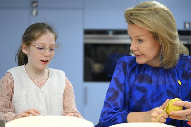 Queen Mathilde Visits Youth Care De Kering BRUSSELS, BELGIUM - MARCH 11: Queen Mathilde of Belgium pictured visiting the youth care department De Kering of non-profit Ter Loke on March 11, 2026 in Brussels, Belgium, 11 03 2026 Brussels Belgium  Copyright: xPhilipxReynaersx