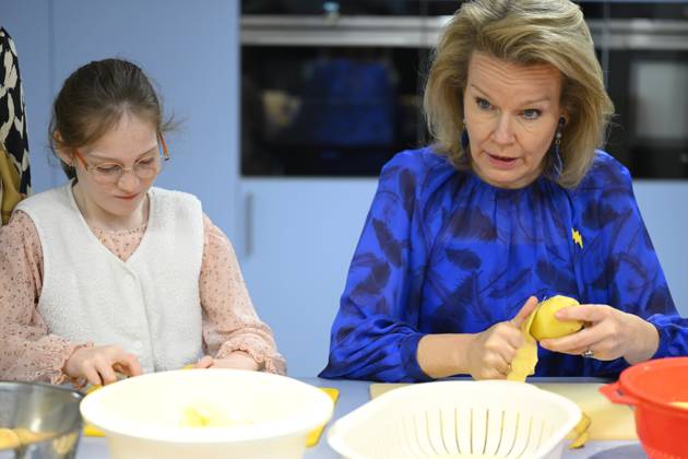 Queen Mathilde Visits Youth Care De Kering BRUSSELS, BELGIUM - MARCH 11: Queen Mathilde of Belgium pictured visiting the youth care department De Kering of non-profit Ter Loke on March 11, 2026 in Brussels, Belgium, 11 03 2026 Brussels Belgium  Copyright: xPhilipxReynaersx