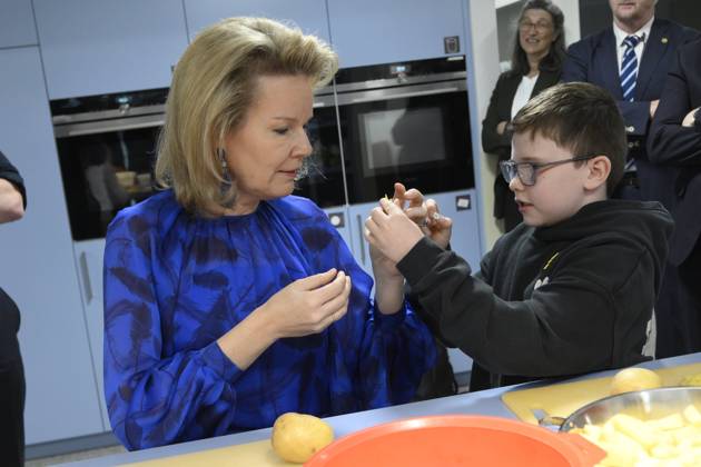 Queen Mathilde Visits Youth Care De Kering BRUSSELS, BELGIUM - MARCH 11: Queen Mathilde of Belgium pictured visiting the youth care department De Kering of non-profit Ter Loke on March 11, 2026 in Brussels, Belgium, 11 03 2026 Brussels Belgium  Copyright: xPhilipxReynaersx