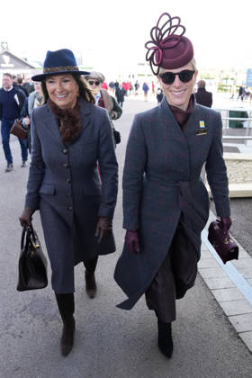 Ladies Day at Cheltenham Festival Carole Middleton and Zara Tindall attend Ladies Day at Cheltenham Festival, Cheltenham Racecourse, Cheltenham, Gloucestershire, UK, on the 11th March 2026 Picture by James Whatling Cheltenham Cheltenham Racecourse Gloucestershire United Kingdom  WHA-0810