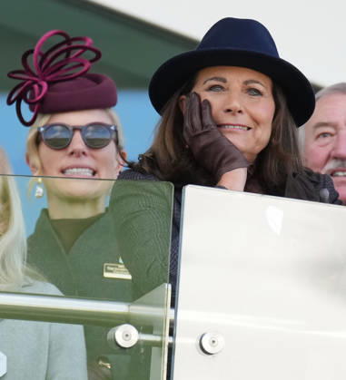 Ladies Day at Cheltenham Festival Zara Tindall and Carole Middleton attend Ladies Day at Cheltenham Festival, Cheltenham Racecourse, Cheltenham, Gloucestershire, UK, on the 11th March 2026 Picture by James Whatling Cheltenham Cheltenham Racecourse Gloucestershire United Kingdom  WHA-0810