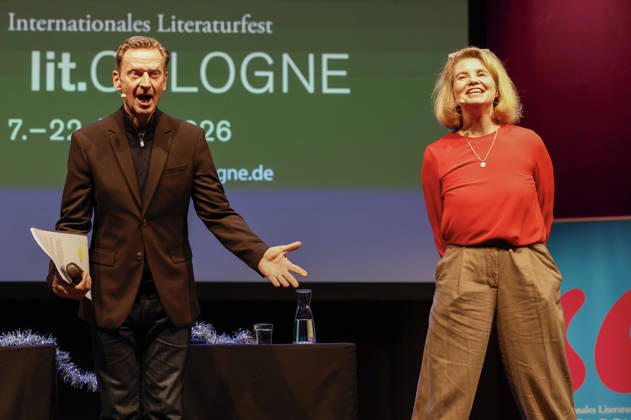 Michael Kessler and Annette Frier at the lit Cologne 2026 event Ohne uns geht nix Remix 7 rettet die Demokratie mit Annette Frier und Michael Kessler in der Stadthalle Köln Cologne, 14 03 2026 Foto:xR.xSchmiegeltx xFuturexImagex remix_6322