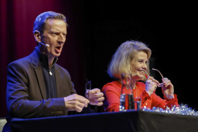 Michael Kessler and Annette Frier at the lit Cologne 2026 event Ohne uns geht nix Remix 7 rettet die Demokratie mit Annette Frier und Michael Kessler in der Stadthalle Köln Cologne, 14 03 2026 Foto:xR.xSchmiegeltx xFuturexImagex remix_6333