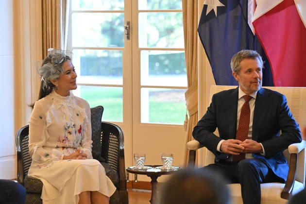DENMARK ROYALS AUSTRALIA VISIT, Denmark s King Federik X and Queen Mary during a Ceremonial Welcome at Government House in Canberra, Sunday, March 15, 2026. ( NO ARCHIVING CANBERRA AUSTRALIAN CAPITAL TERRITORY AUSTRALIA Copyright: xMICKxTSIKASx 20260315170490598377