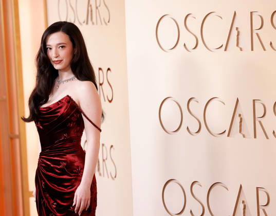 Mikey Madison attends the 98th Oscars on the red carpet for the 98th annual Academy Awards in the Hollywood section of Los Angeles on Sunday, March 15, 2026. Conan O Brien will host the Oscars for the second consecutive year. LAP20260315657 JOHNxANGELILLO