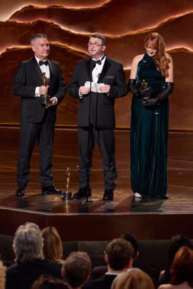 98th Oscars, Academy Awards Jordan Samuel, Mike Hill, and Cliona Furey accept the Oscar for Makeup and Hairstyling during the 98th Oscars at the Dolby Theatre at Ovation Hollywood on Sunday, March 15, 2026., Credit:Trae Patton The Academy Avalon United States of America, CA, Hollywood, Dolby Theater  Copyright: xTraexPattonx xThexAcademyx xAvalonx 1083370587