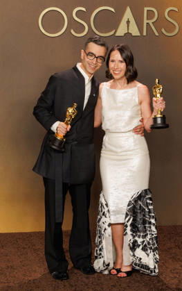 March 15, 2026, Hollywood, California, USA: (L-R) Alexandre Singh and Natalie Musteata, winners of the Best Live Action Short Film Award for â€oeTwo People Exchanging Salivaâ€Â, pose in the press room of the 98th Annual Academy Awards on Sunday March 15, 2026 at the Dolby Theater in Hollywood, California. PRENSA INTERNACIONAL Hollywood USA - ZUMAp124 20260315_zaa_p124_305 Copyright: xPrensaxInternacionalx