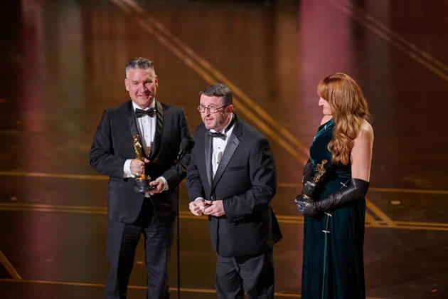 98th Oscars, Academy Awards Jordan Samuel, Mike Hill, and Cliona Furey accept the Oscar for Makeup and Hairstyling during the 98th Oscars at the Dolby Theatre at Ovation Hollywood on Sunday, March 15, 2026., Credit:Wally Skalij The Academy Avalon United States of America, CA, Hollywood, Dolby Theater  Copyright: xWallyxSkalijx xThexAcademyx xAvalonx 1083371874