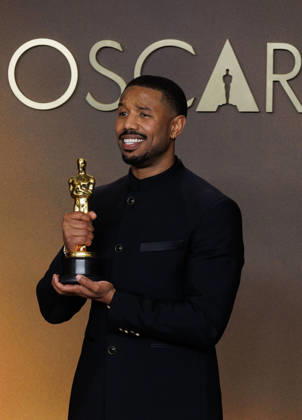 March 15, 2026, Hollywood, California, USA: Michael B. Jordan, winner of the Best Actor Award for Ã¢â‚¬oeSinnersÃ¢â‚¬Â, poses in the press room of the 98th Annual Academy Awards on Sunday March 15, 2026 at the Dolby Theater in Hollywood, California. PRENSA INTERNACIONAL Hollywood USA  - ZUMAp124 20260315_zaa_p124_391 Copyright: xPrensaxInternacionalx