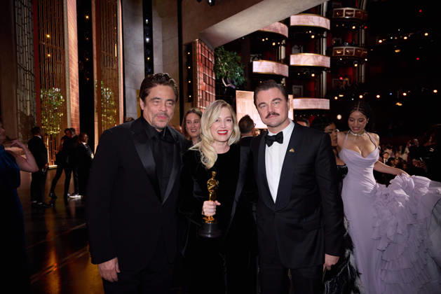 Benicio del Toro, Sarah Murphy, and Leonardo DiCaprio, accept the OscarÂ® for Best Picture during the 98th OscarsÂ® at the DolbyÂ® Theatre at Ovation Hollywood on Sunday, March 15, 2026. Los Angeles CA USA  350081312PLX