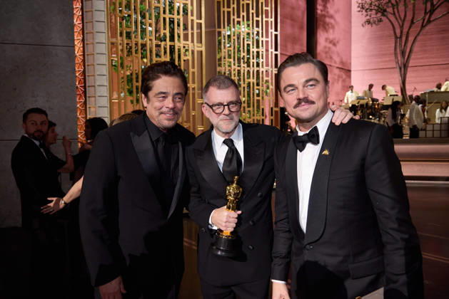 Benicio del Toro,Paul Thomas Anderson, and Leonardo DiCaprio, accept the OscarÂ® for Best Picture during the 98th OscarsÂ® at the DolbyÂ® Theatre at Ovation Hollywood on Sunday, March 15, 2026. Los Angeles CA USA  350081313PLX