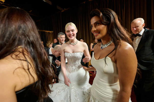 98th Oscars, Academy Awards Elle Fanning and Priyanka Chopra Jonas backstage during the live ABC Telecast of the 98th Oscars at Dolby Theatre at Ovation Hollywood on Sunday, March 15, 2026., Credit:Richard Harbaugh The Academy Avalon United States of America, CA, Hollywood, Dolby Theater  Copyright: xRichardxHarbaughx xThexAcademyx xAvalonx 1083396206