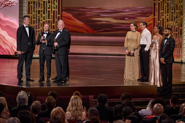 98th Oscars, Academy Awards Eric Saindon, Richard Baneham, Joe Letteri and Daniel Barrett accept the Oscar for Visual Effects, presented by Sigourney Weaver and Pedro Pascal during the 98th Oscars at the Dolby Theatre at Ovation Hollywood on Sunday, March 15, 2026., Credit:Avalon.red Avalon United States of America, CA, Hollywood, Dolby Theater Copyright: xAvalon.redx xAvalonx 1083412322
