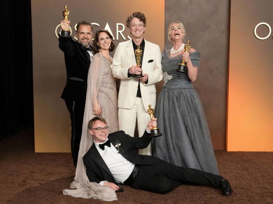 March 15, 2026, Hollywood, California, USA: (L-R) RADOVAN SIBRT, ALZBETA KARoÂSKOVA, DAVID BORENSTEIN, PAVEL TALANKIN, and HELLE FABER, winners of the Best Documentary Feature Film Award for â€oeMr. Nobody Against Putinâ€Â, pose in the Press Room during the 98th Academy Awards, presented by the Academy of Motion Picture Arts and Sciences (AMPAS), at the Dolby Theatre in Hollywood. Hollywood USA - ZUMAb173 20260315_aap_b173_190 Copyright: xBillyxBennightx