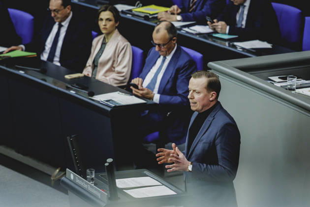 Adis Ahmetovic, Member of the German Bundestag SPD , recorded during the debate on the government declaration in the German Bundestag in Berlin, 18 03 2026 Berlin Germany Copyright: xFlorianxGaertnerx