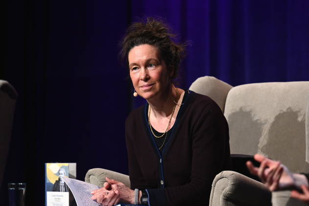 Author Monika Rinck reads and speaks at Lit Cologne, the international literature festival