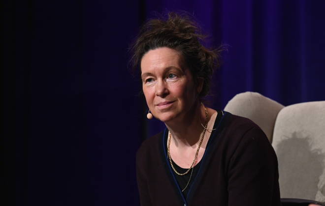 Author Monika Rinck reads and speaks at Lit Cologne, the international literature festival