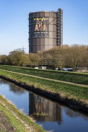 New exhibition in the Gasometer Oberhausen, Emscher, Mythos Wald, on 3 levels and with several thematic chapters, the exhibition shows the diversity of the worlds forests with pictures, videos and exhibits, NRW, Germany, Mythos Wald Oberhausen