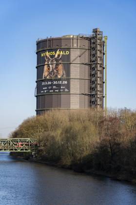 New exhibition in the Gasometer Oberhausen, Rhein Herne Kanal, Mythos Wald, on 3 levels and with several thematic chapters, the exhibition shows the diversity of the worlds forests with pictures, videos and exhibits, Rhein Herne Kanal, NRW, Germany, Mythos Wald Oberhausen