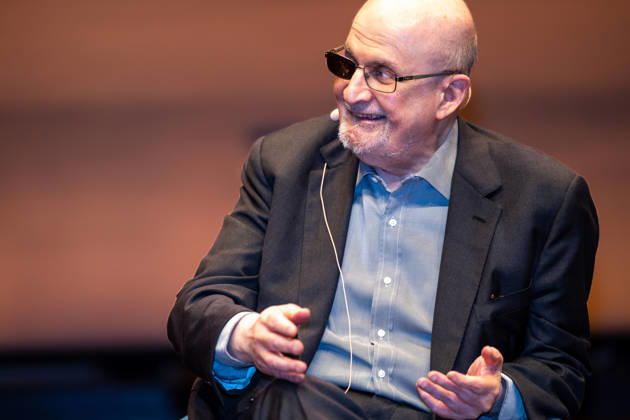 Salman Rushdie, curator DENIS SCHECK The eleventh hour, Salman Rushdie at LIT Potsdam, on 19 03 2026 in Potsdam, LIT , Germany