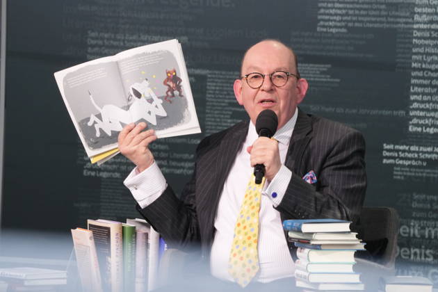 Buchmesse Leipzig GER, Leipzig,20260319, Buchmesse Leipzig, Messehalle , Denis Scheck, Best of druckfrisch, , Presentation of new publications, is a translator and journalist in radio and television, Nothing