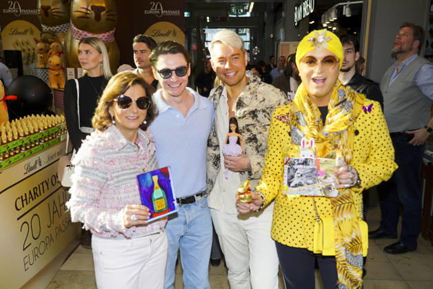 cntv Claudia Obert, Max Suhr, Julian F M Stoeckel , Marcell Damaschke as guests at the Lind Goldhasen Easter Charity and celebration 20 years Europa Passage Thursday 19 03 2026 in Hamburg Hamburg Germany
