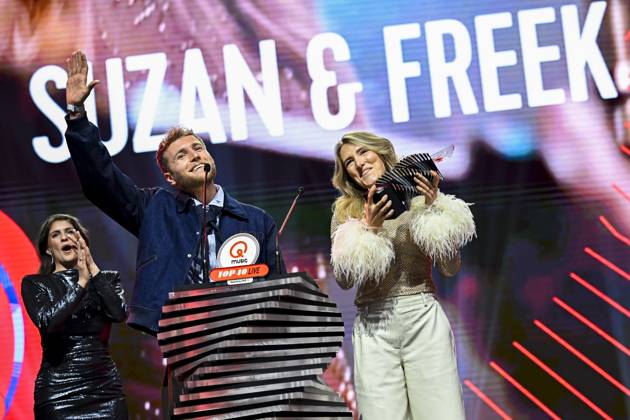 Rotterdam, The Netherlands, 2026-03-20 20:18:02 ROTTERDAM, 20-3-2026, AHOY RTMQmusic Top 40 Live is an annual live music event where popular Top 40 artists perform and the biggest hits of the year are celebrated, including the presentation of the Top 40 Awards. PHOTO: NLBeeld Patrick van Emst. In the photo: Top 40 award for Best National Live Act - Suzan & Freek. In the photo: Marieke Elsinga Credit: NL Beeld Patrick van Emst  Copyright: xx x